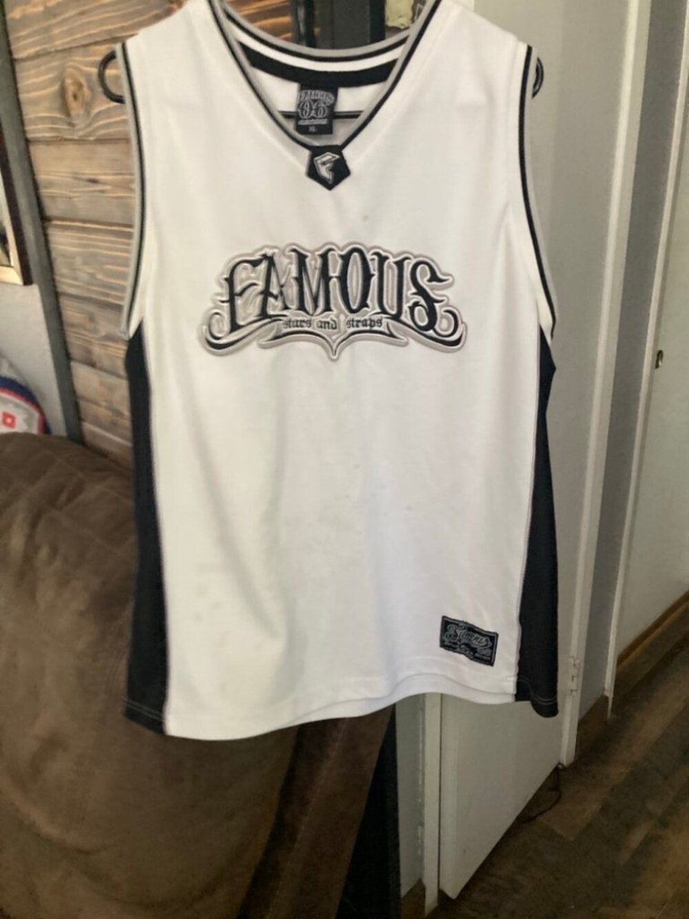 Famous Stars and Straps Mens Jersey Tank Top Size XL Staining
